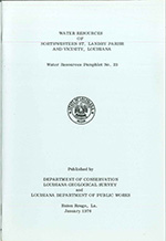 Water resources NW St. landry Parish, 1970